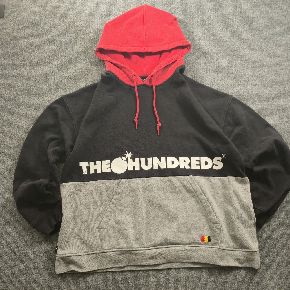 The Hundreds Sierra Red/Black/Grey Pullover Hoodie Size Extra‎ Large